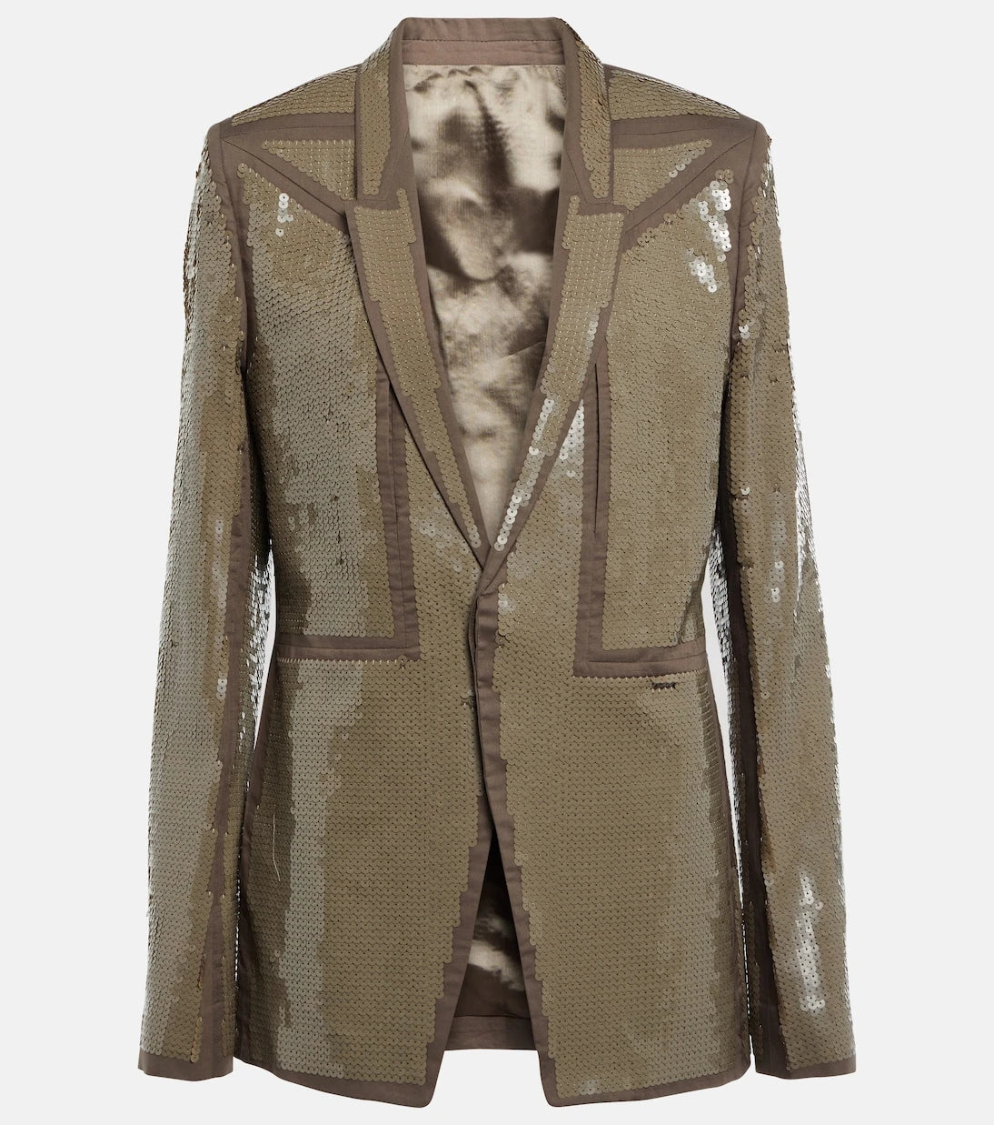 Rick Owens - Sequined single-breasted cotton blazer