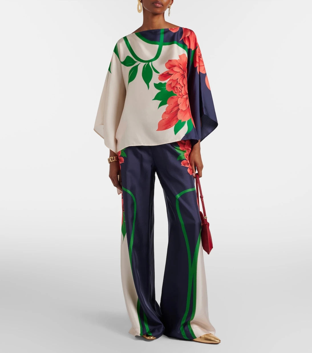 La DoubleJ - Floral silk palazzo pants