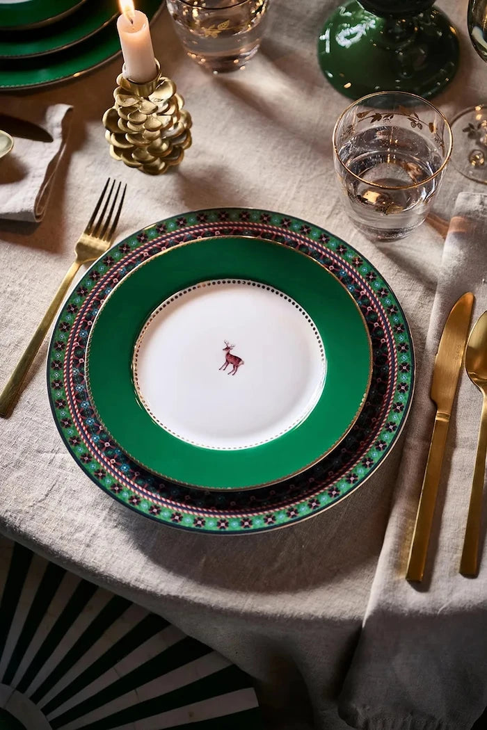 Pip Studio Birds Dark Green 21,5 cm Tatlı Tabakları Seti (6 Parça)