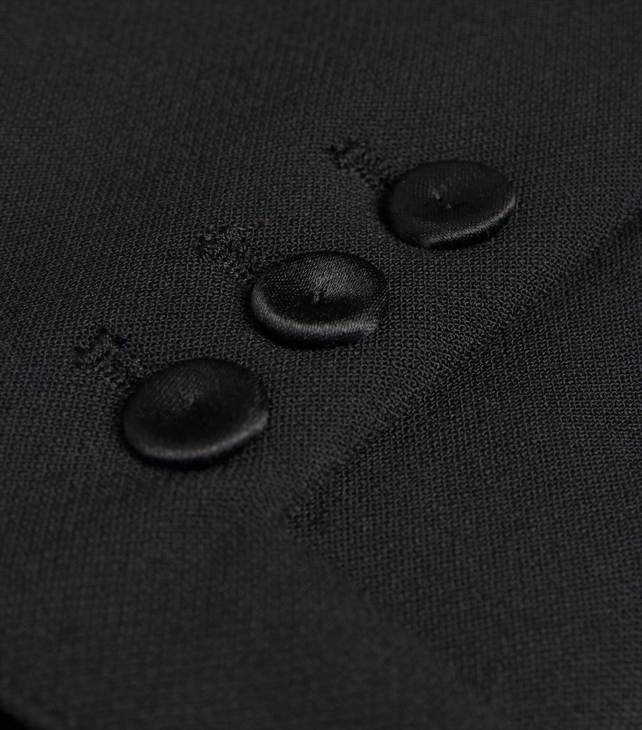 Victoria Beckham Black Tab-Detail Cropped Trousers