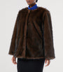 Marina Rinaldi Brown Faux Fur Coat