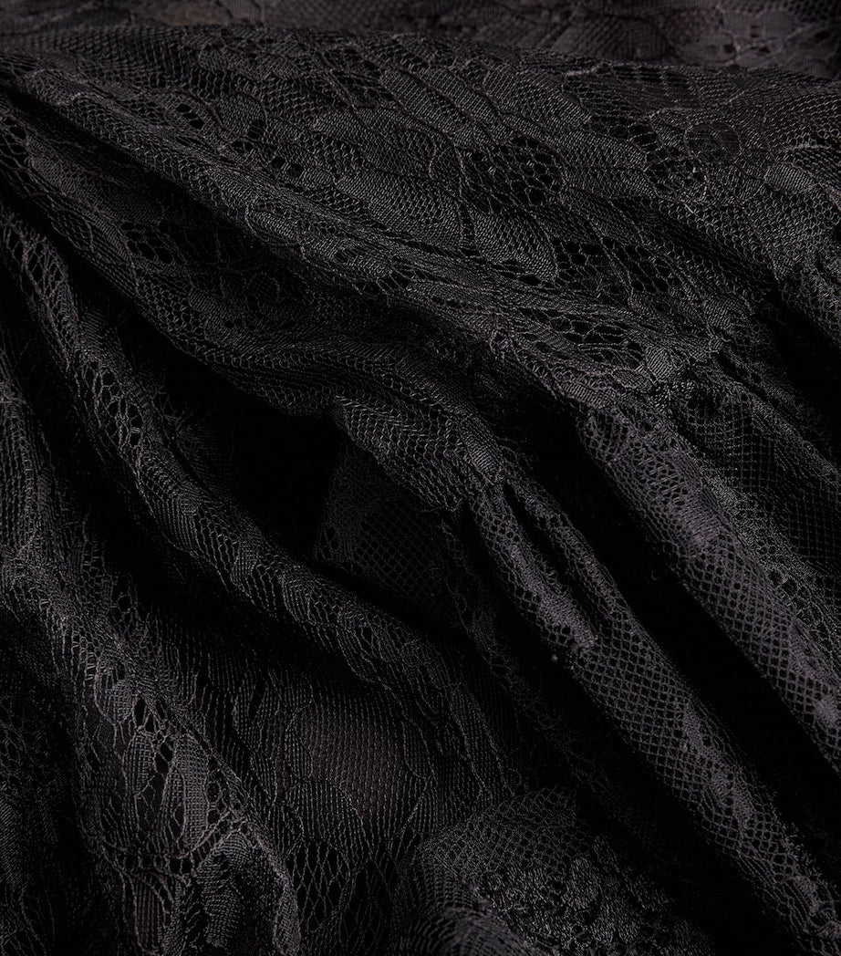 Alice+Olivia Black Lace Delia Mini Dress