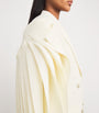 Yasmin Mansour Ivory Pleated Double-Breasted Blazer Maxi Dress