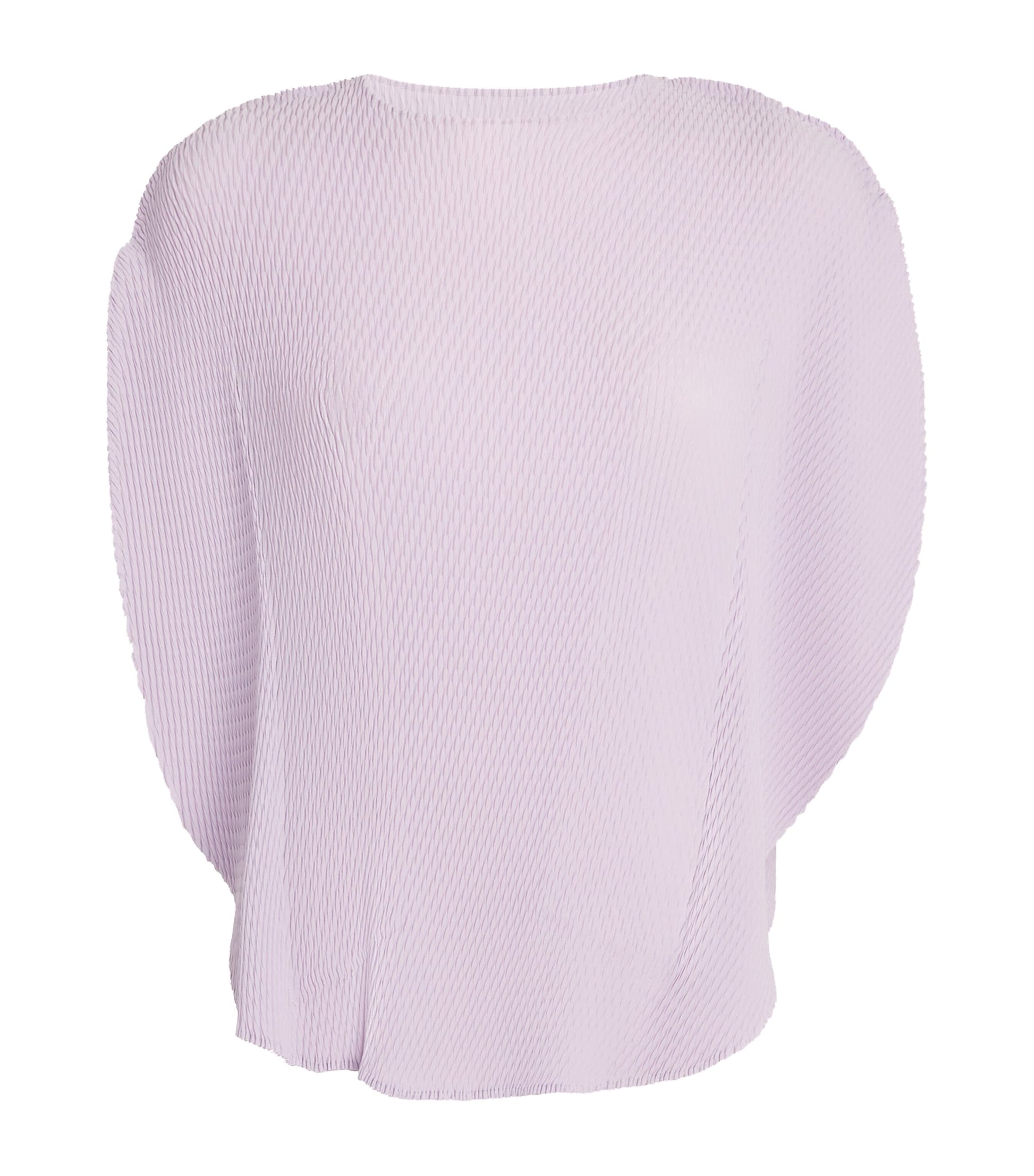 Purple Orbicular Pleats Top