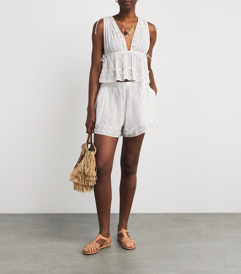 Ulla Johnson White Plunge-Neck Anya Top