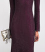 Self-Portrait Burgundy Rhinestone-Embellished Maxi Dress