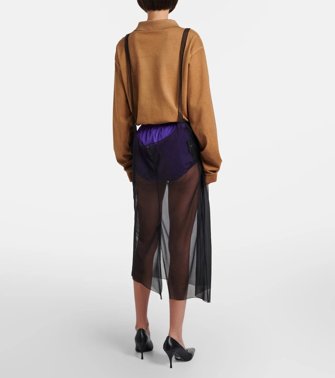 Prada - Sheer midi skirt