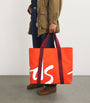 Harrods Orange Large Cotton Logo Tote Bag