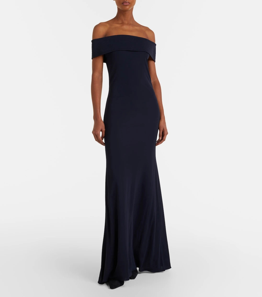 Alaïa - فستان ماكسي جيرسي مكشوف الأكتاف