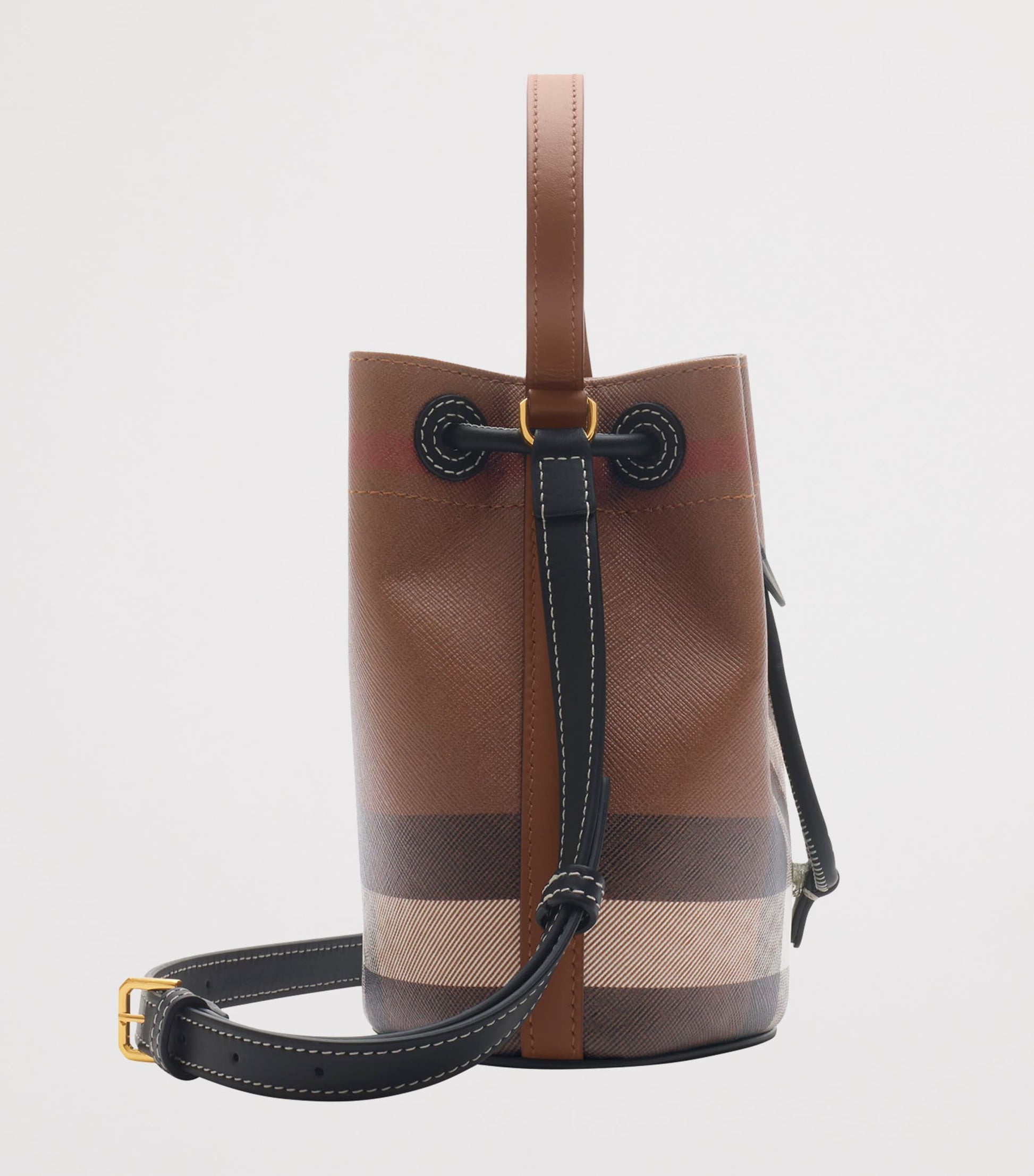 Burberry Brown Mini Check Bucket Bag