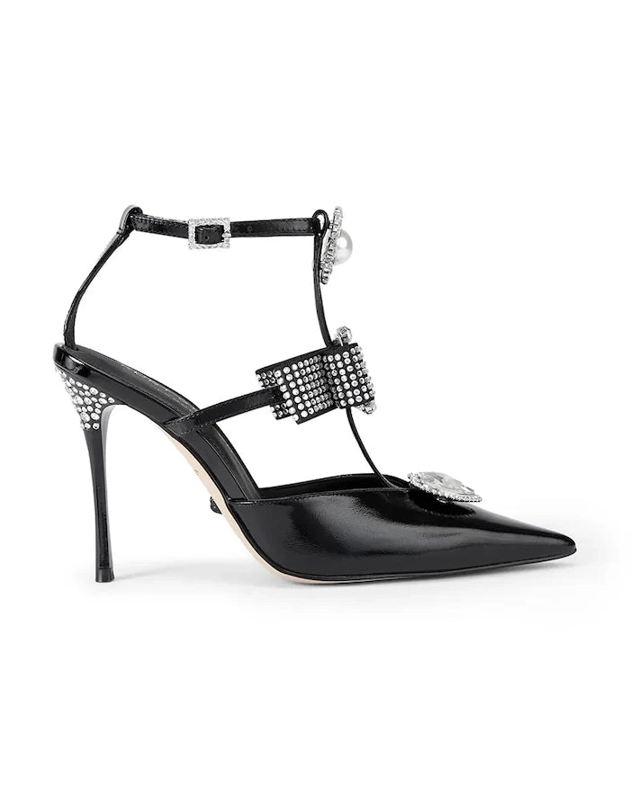 Kurt Geiger London Bow Point Gladiator Court İnce Topuklu Deri Ayakkabılar