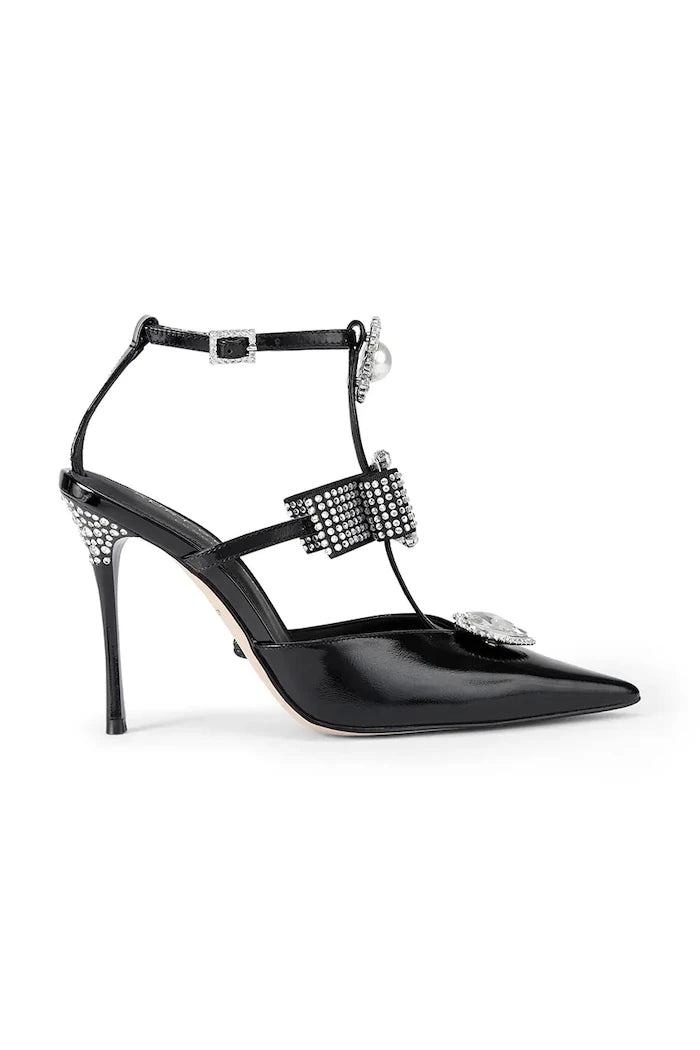 Kurt Geiger London Bow Point Gladiator Court İnce Topuklu Deri Ayakkabılar