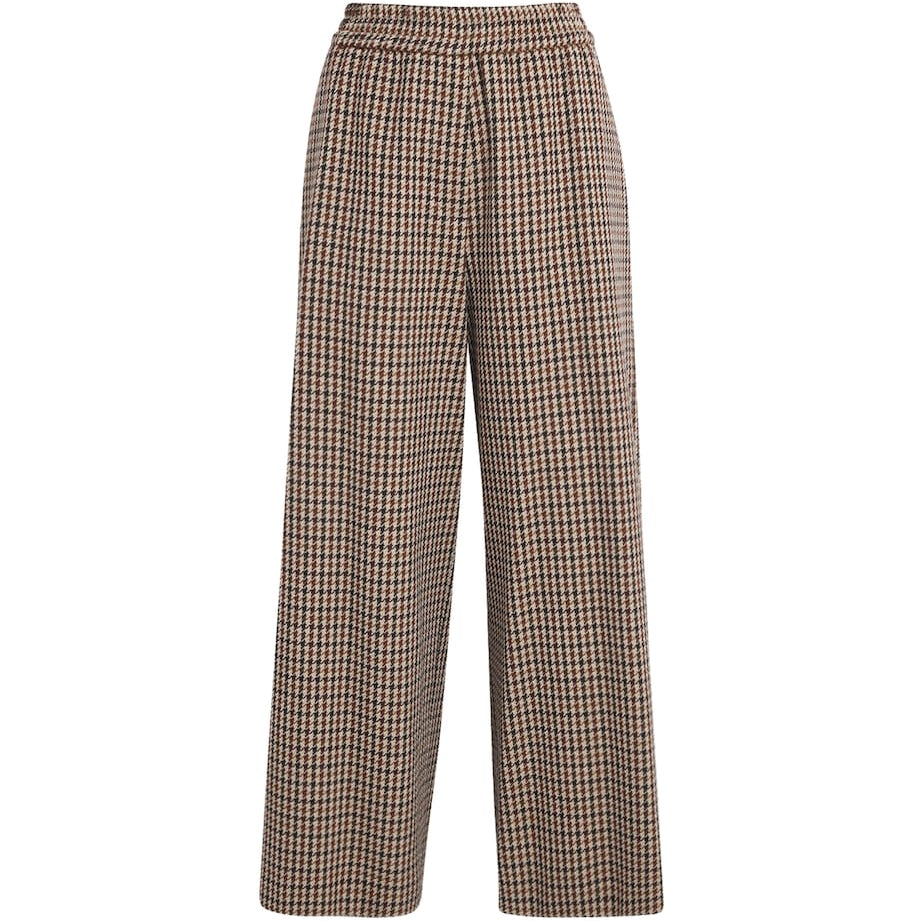 Weekend Max Mara Purple Virgin Wool-Cotton Houndstooth Trousers