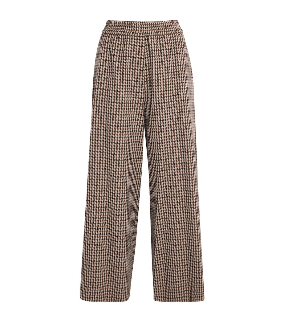 Weekend Max Mara Purple Virgin Wool-Cotton Houndstooth Trousers