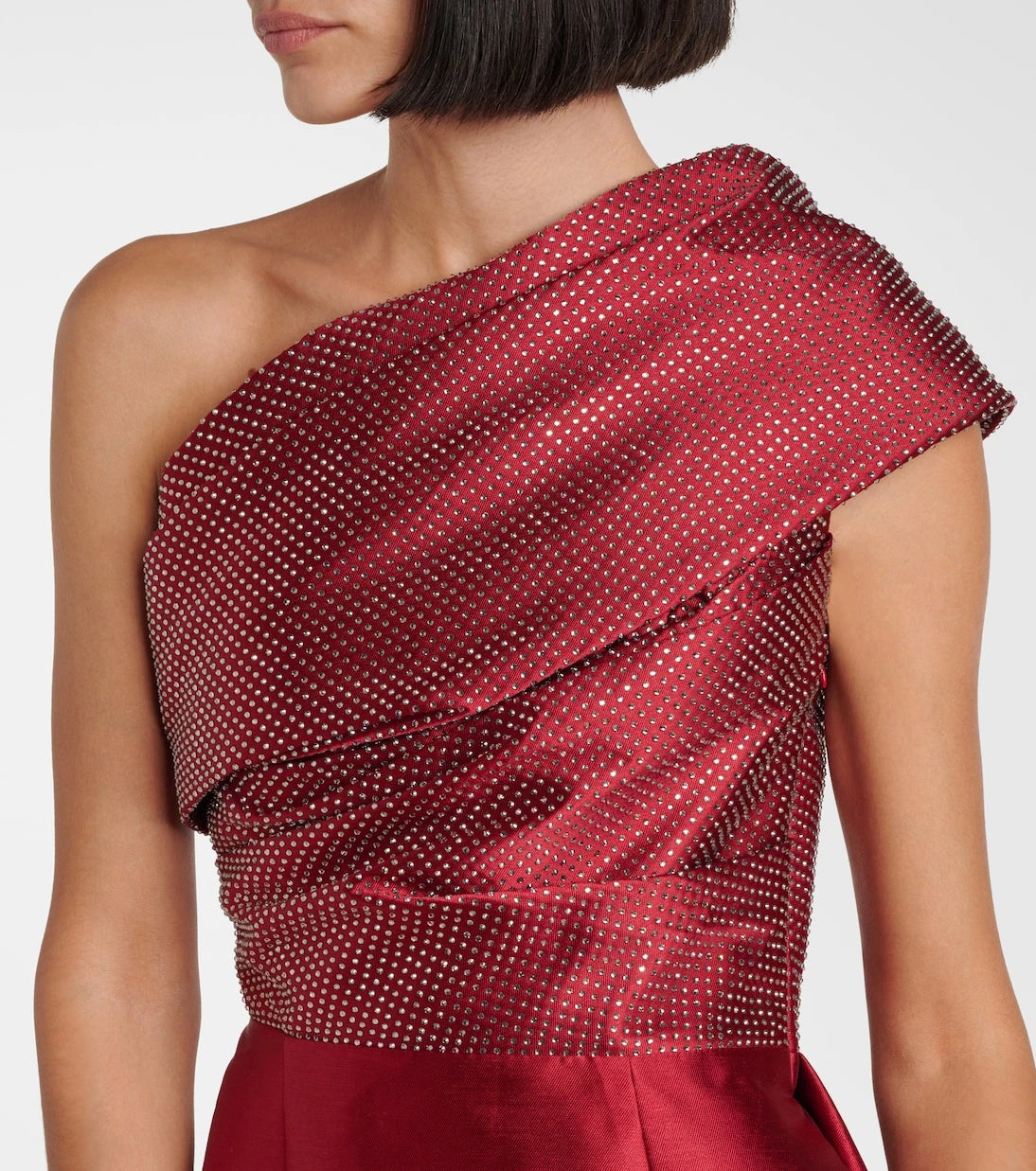 Solace London - Alba embellished draped satin gown