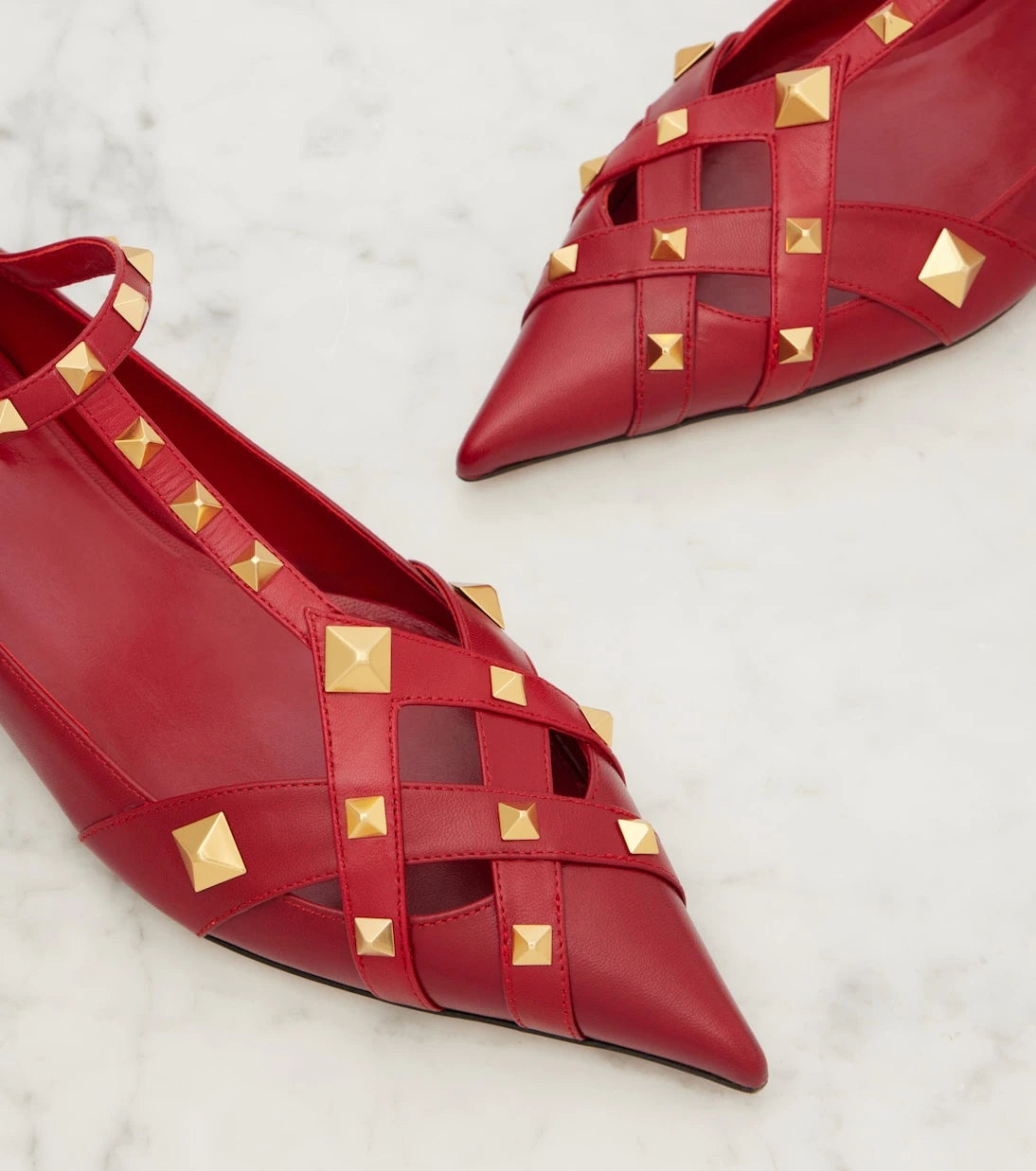 Valentino Garavani - Studdy leather ballet flats