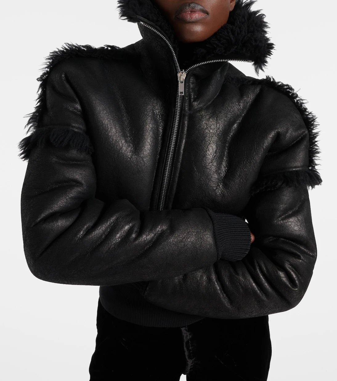 Rick Owens - Flight cropped leather jacket