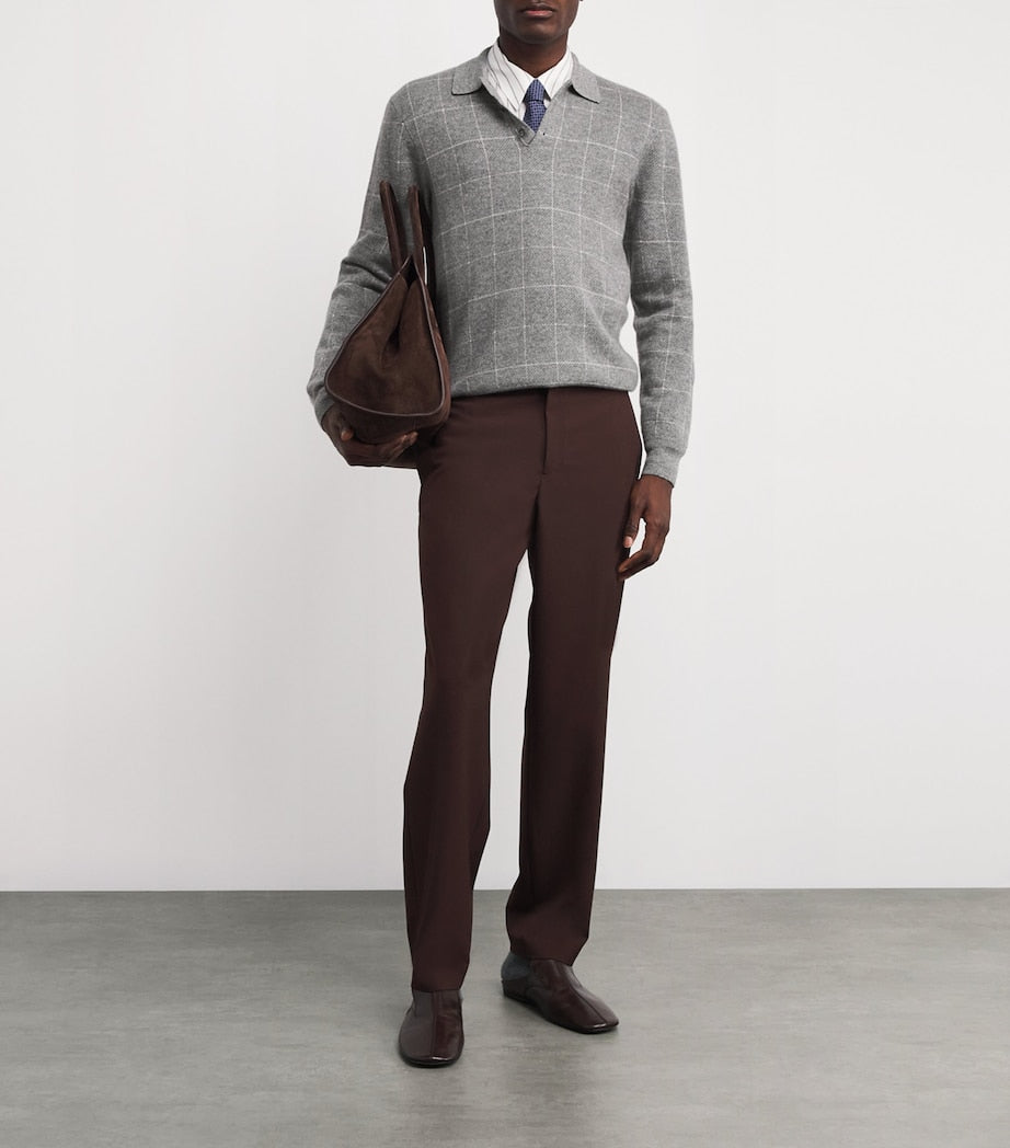Cashmere Check Polo Shirt