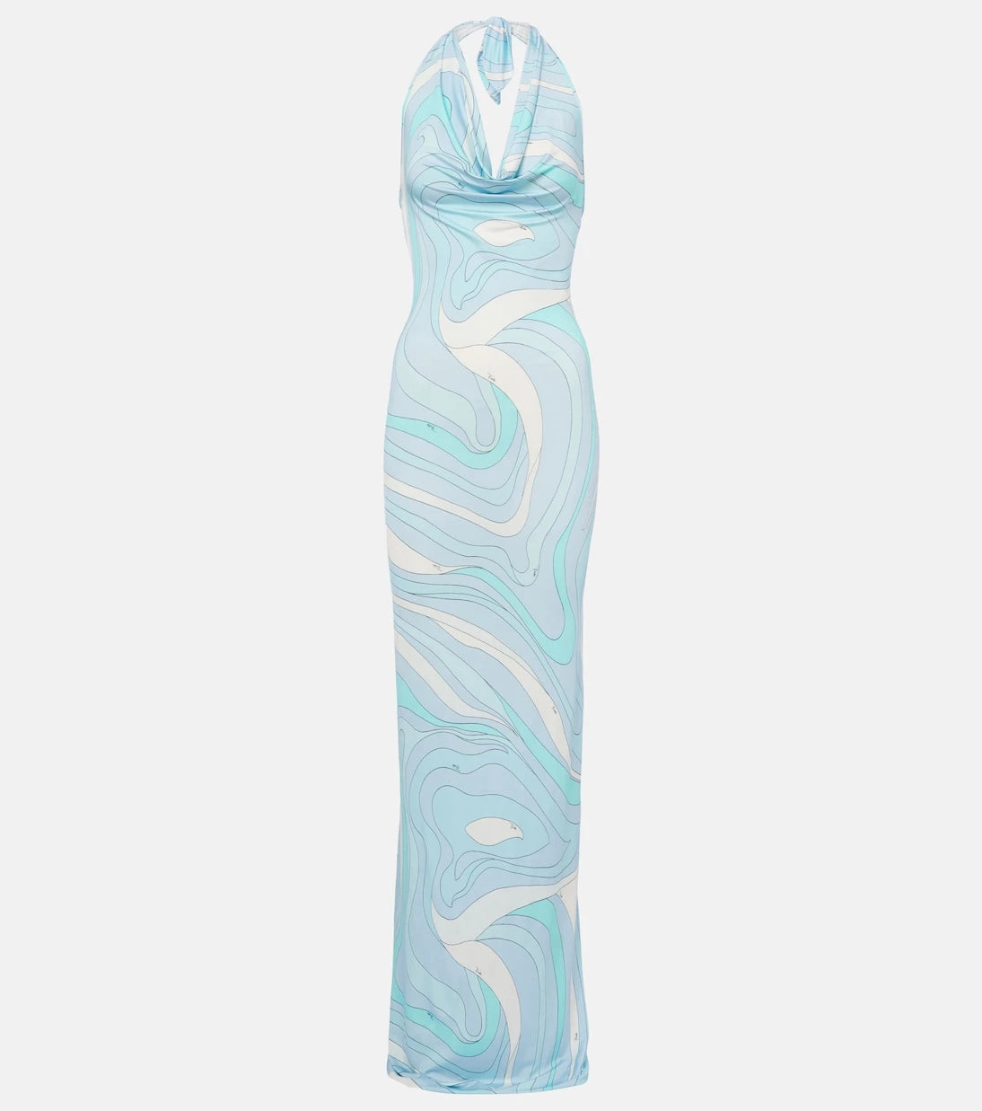Pucci - Marmo halterneck satin jersey maxi dress