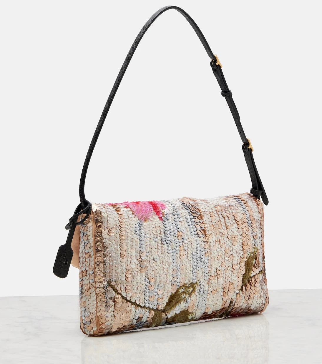 Valentino Garavani - DeVain Small floral sequined shoulder bag