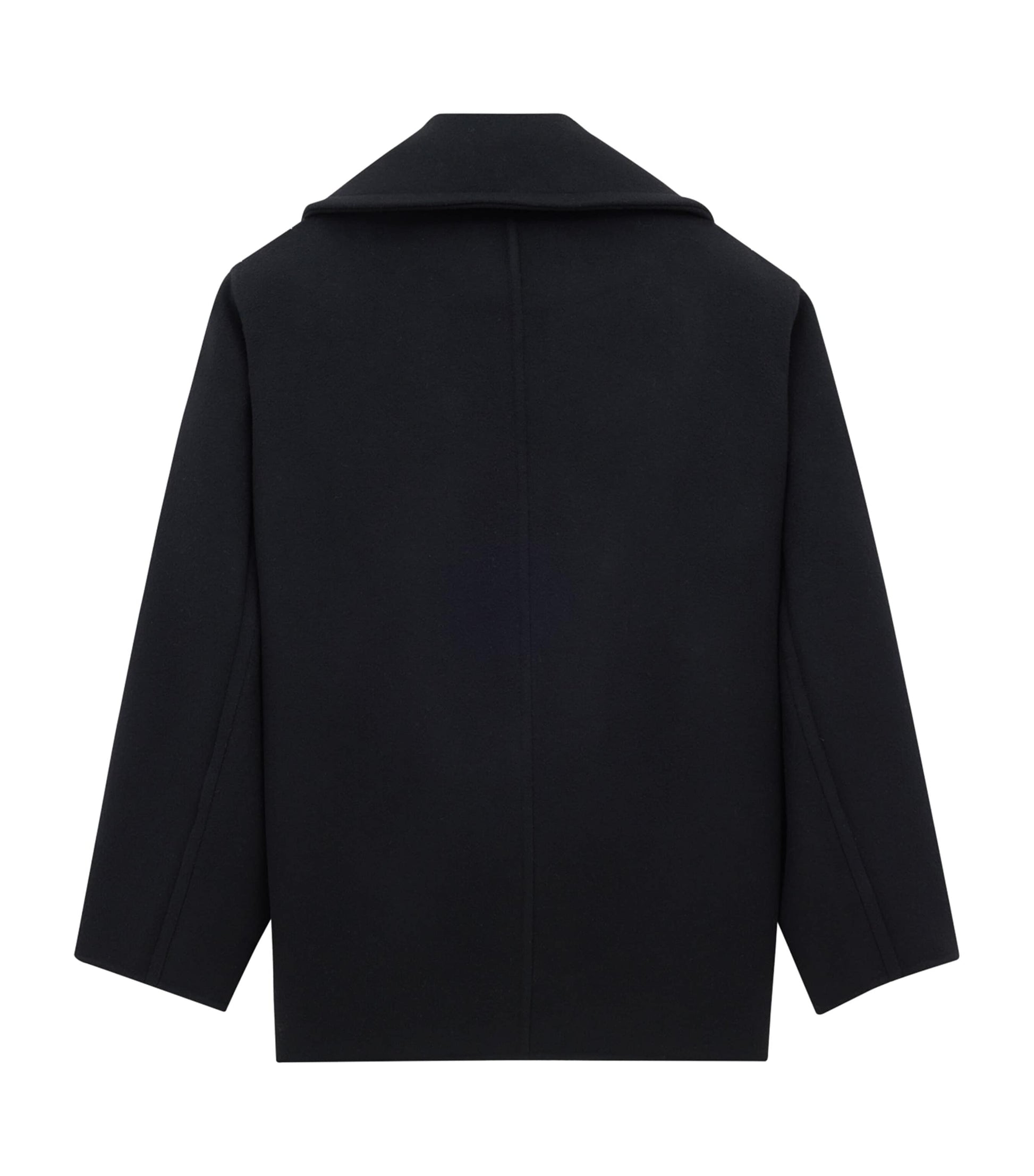 Saint Laurent Black Wool Pea Coat