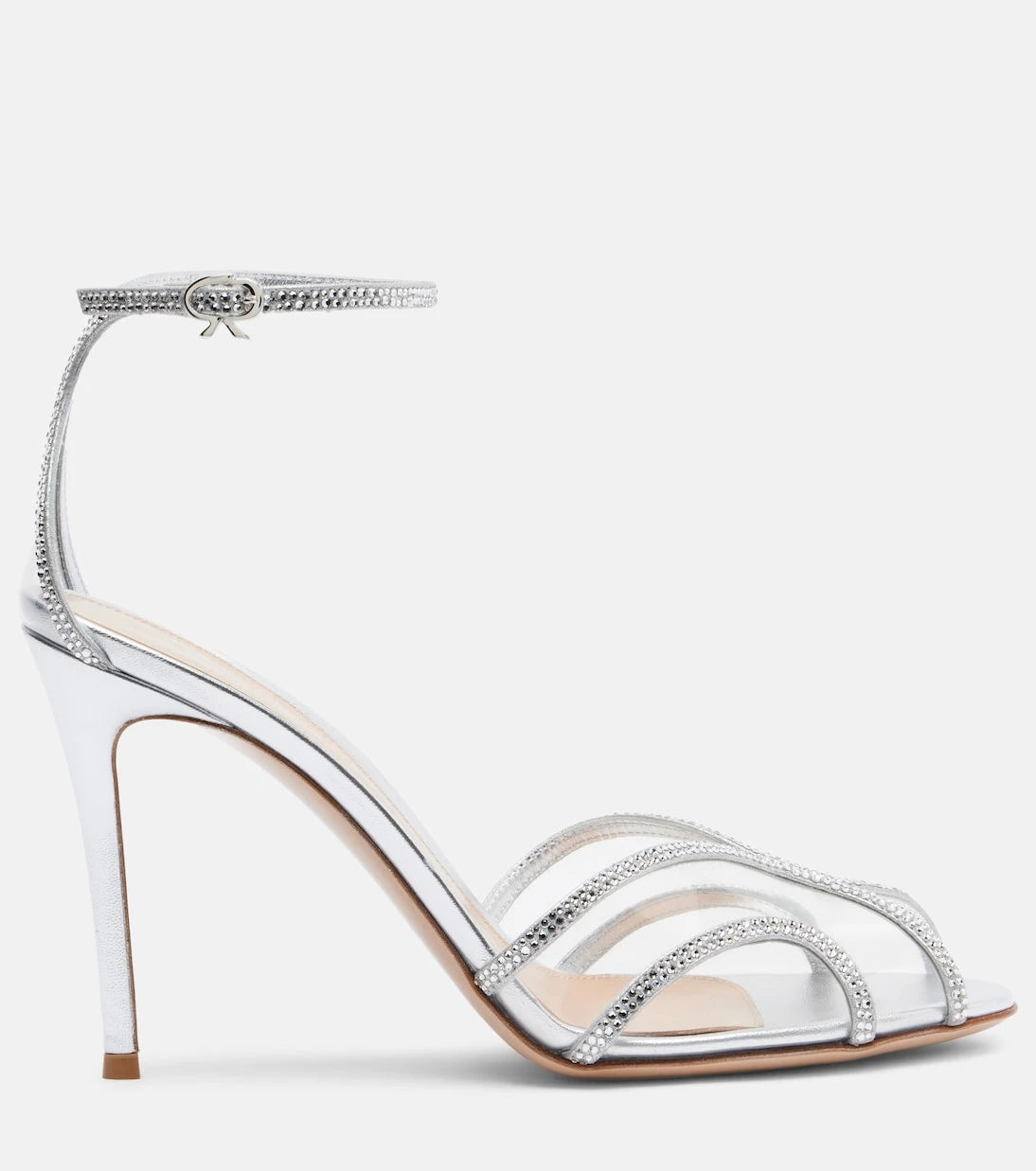 Gianvito Rossi - Isabel 95 embellished suede and PVC sandals