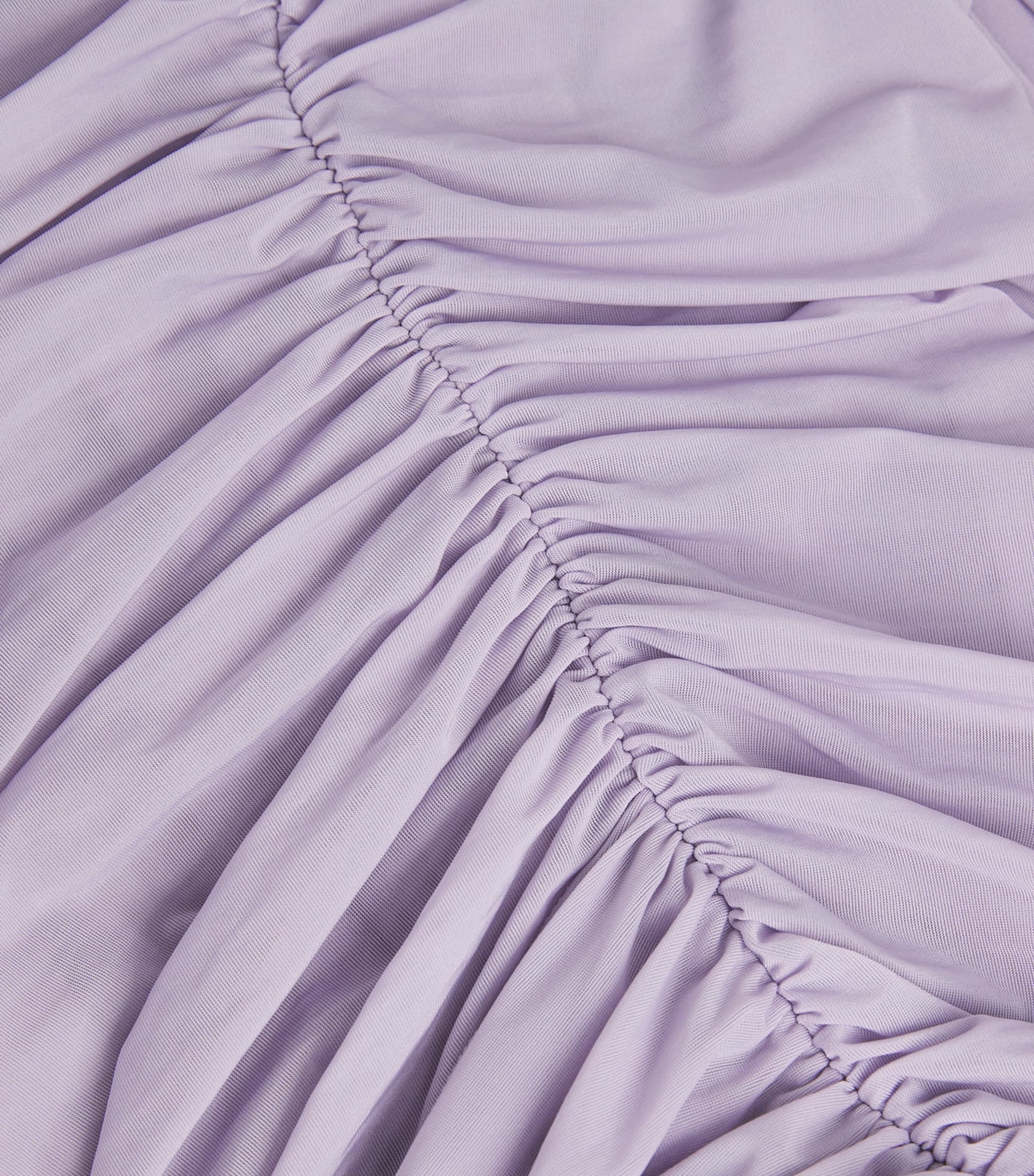 Maygel Coronel Purple Ruched Entredos Mini Dress