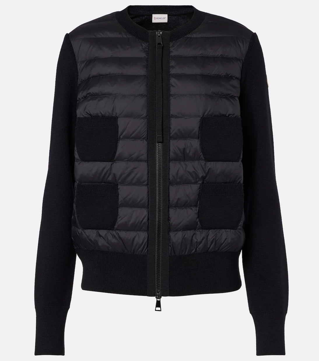 Moncler - Tricot down-paneled virgin wool cardigan