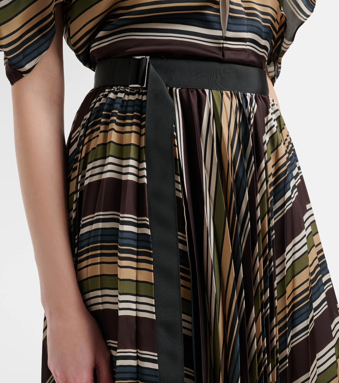 Sacai - Striped midi skirt