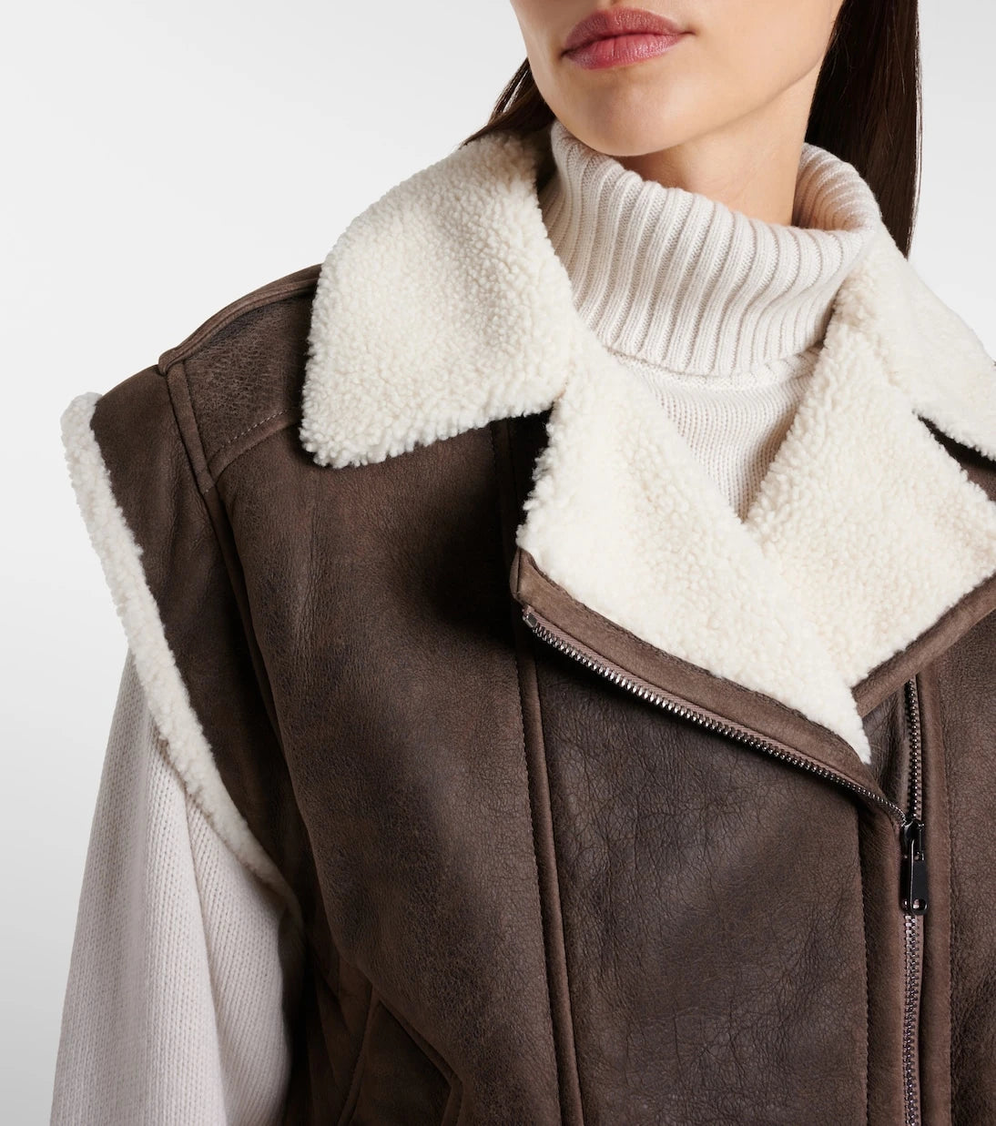 Brunello Cucinelli - Shearling-lined leather vest