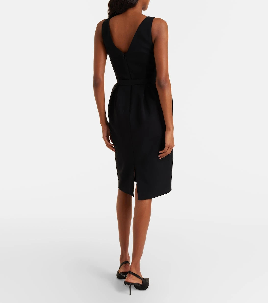 Max Mara - Belted cady midi dress