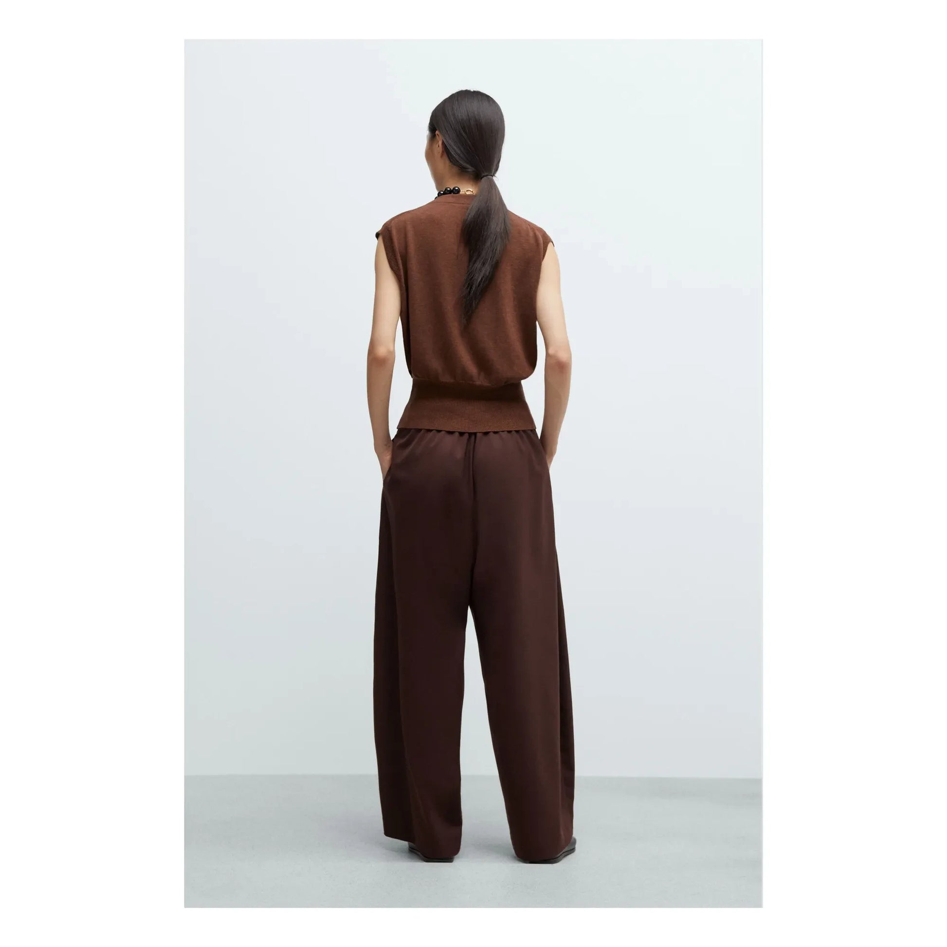 Cordera - Tailored Wool Double Breasted Pants | Burgundy