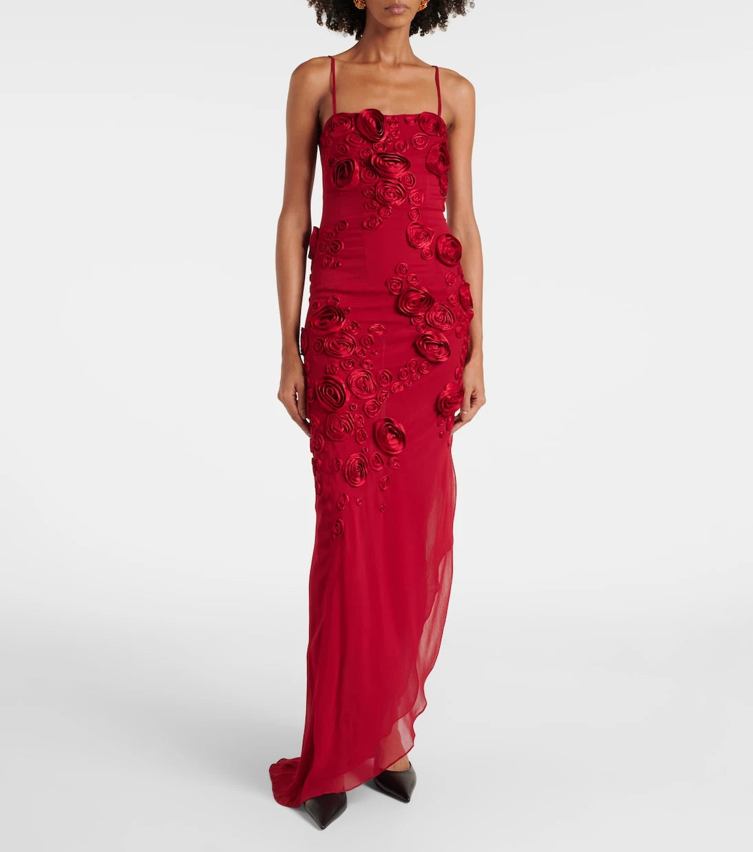 Blumarine - Floral-appliqué georgette gown