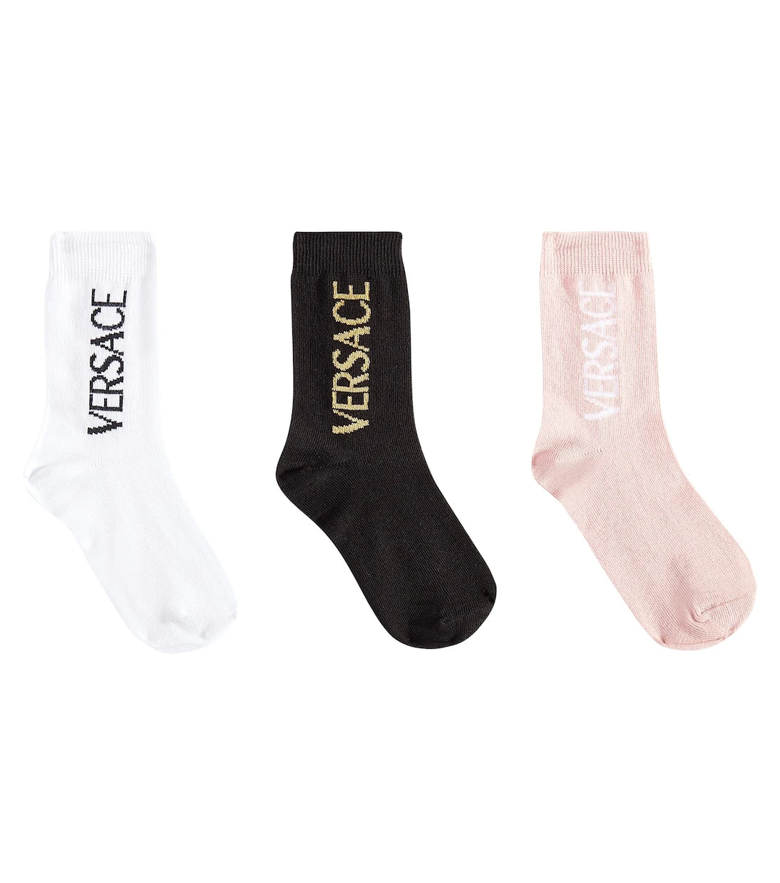 Versace Kids - Set of 3 logo cotton-blend socks