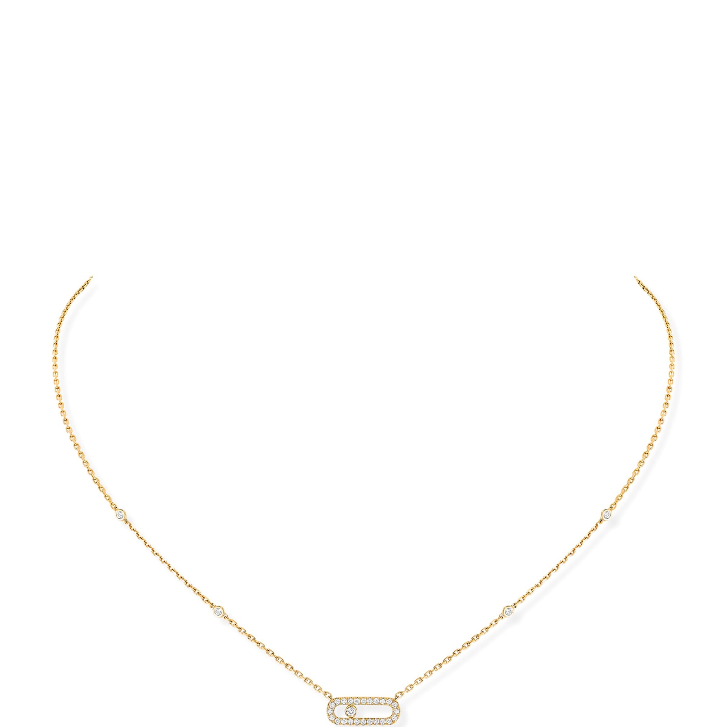 Yellow Gold and Diamond Move Uno Necklace