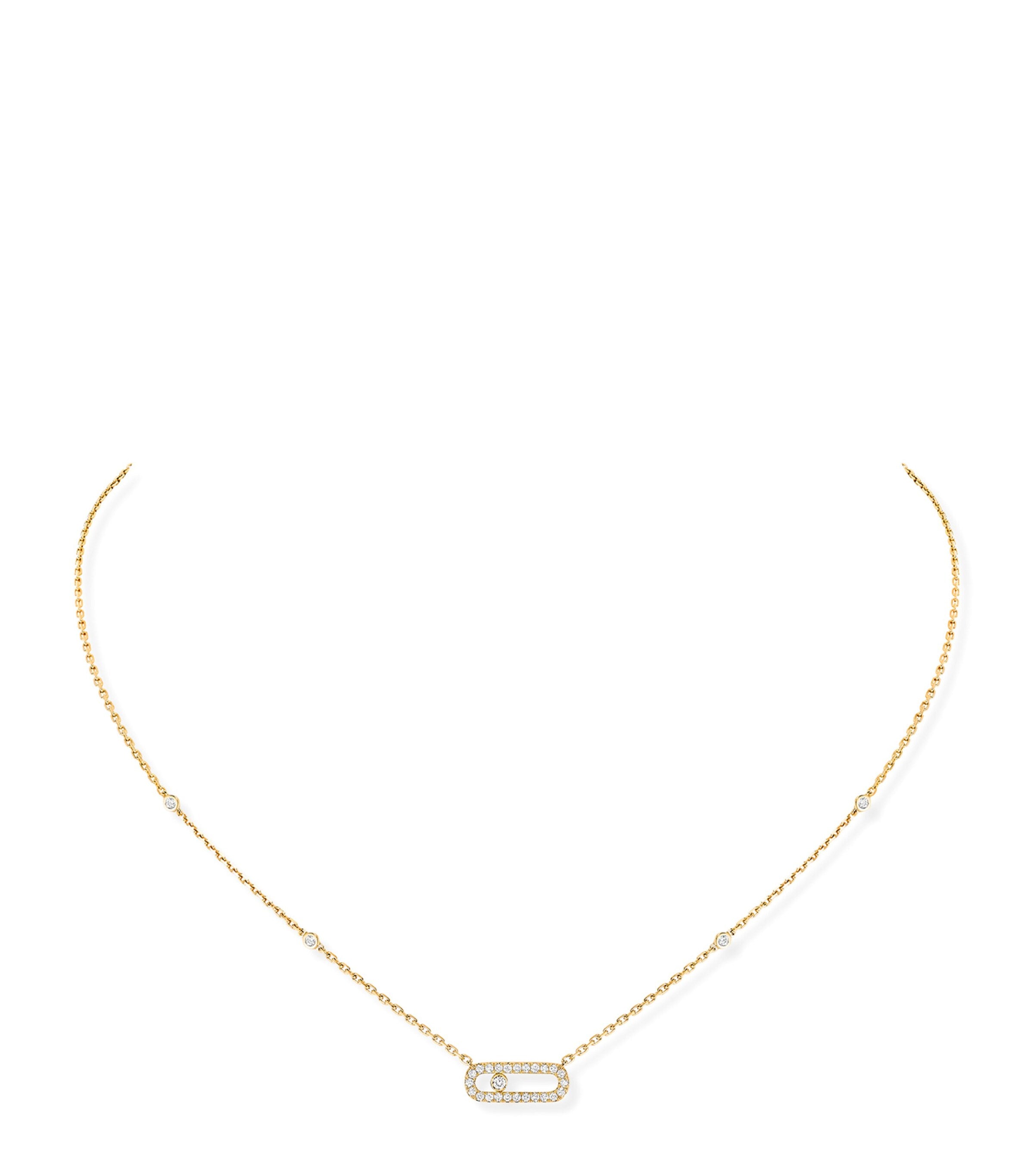 Yellow Gold and Diamond Move Uno Necklace
