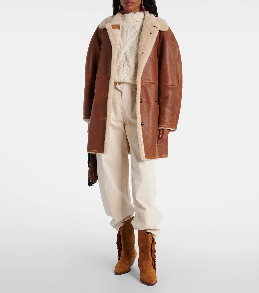Isabel Marant - Berthie shearling-trimmed leather coat