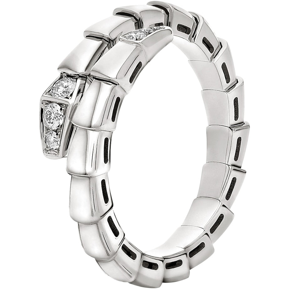 White Gold and Diamond Serpenti Viper Ring