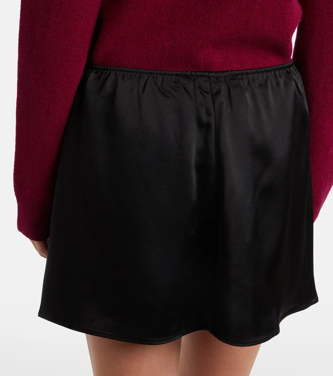 Leset - Saten askılı mini etek