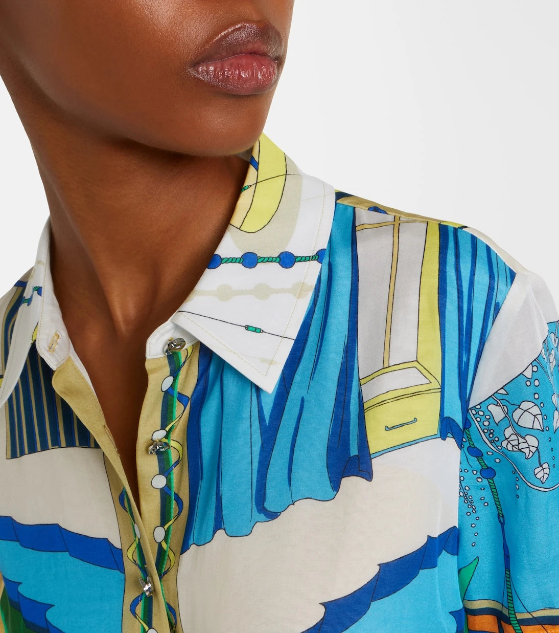 Tory Burch - Printed silk and cotton shirt dress