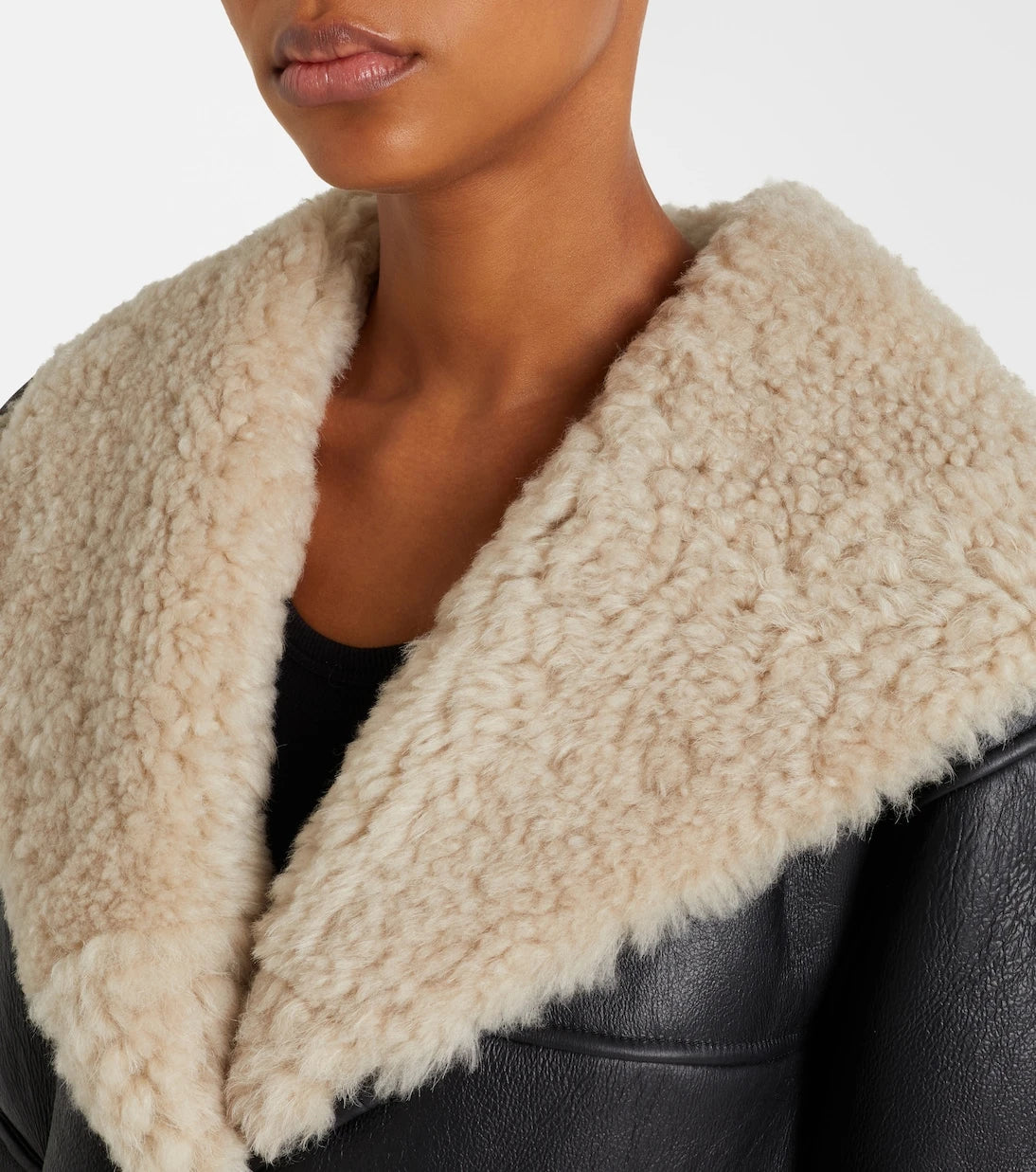 Alaïa - Shearling-lined leather coat