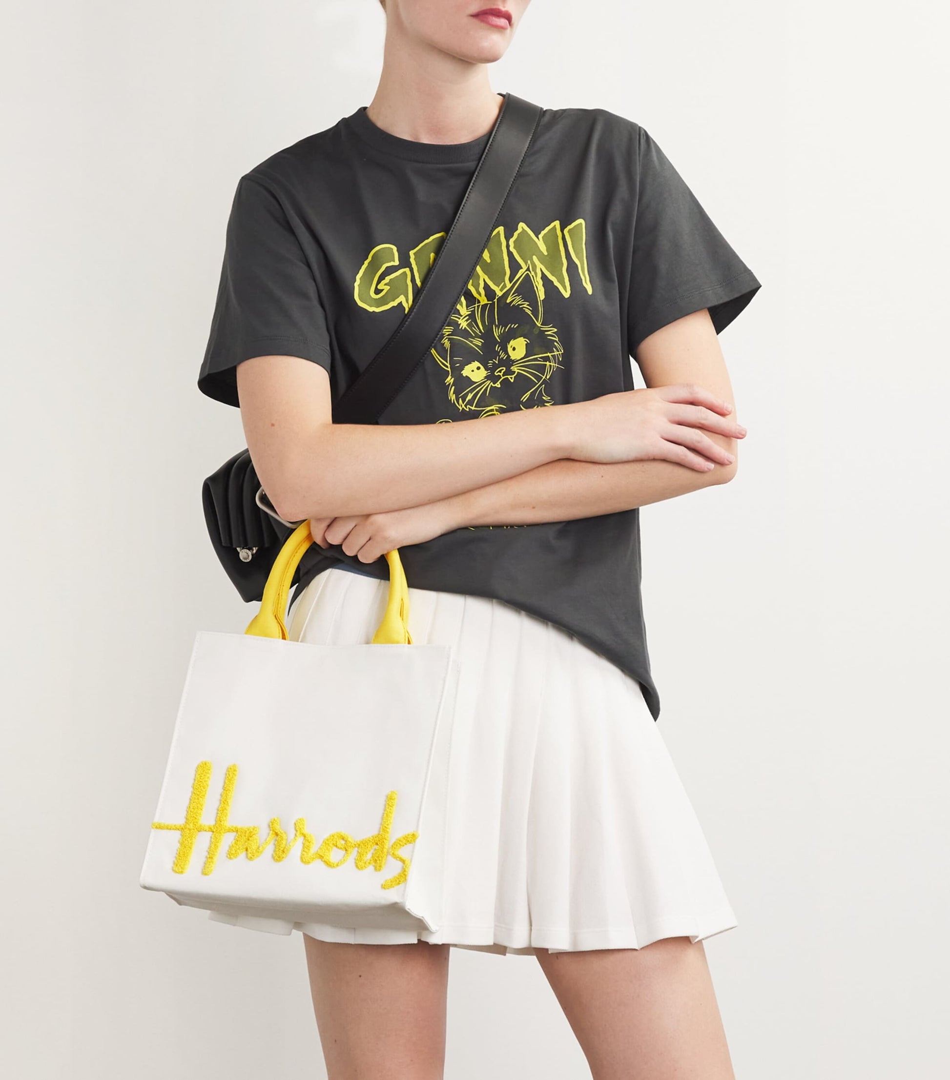 Yellow Small Cotton Logo Tote Bag