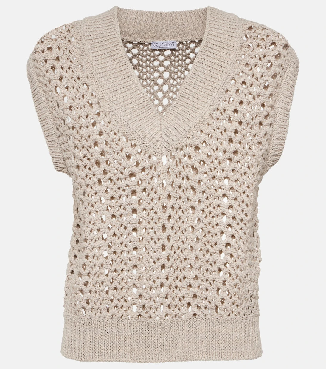 Brunello Cucinelli - Open-knit cotton-blend sweater vest
