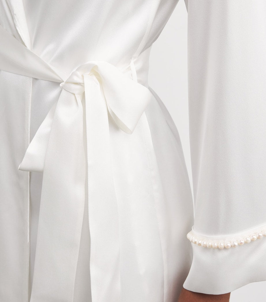 Gilda & Pearl Ivory Silk Girl Loves Pearl Long Robe