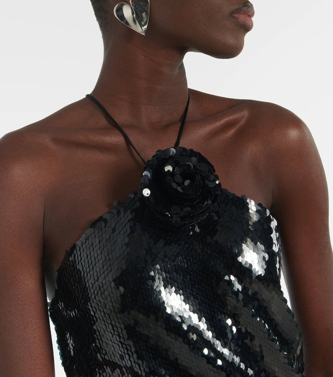 Magda Butrym - Floral-appliqué sequined minidress