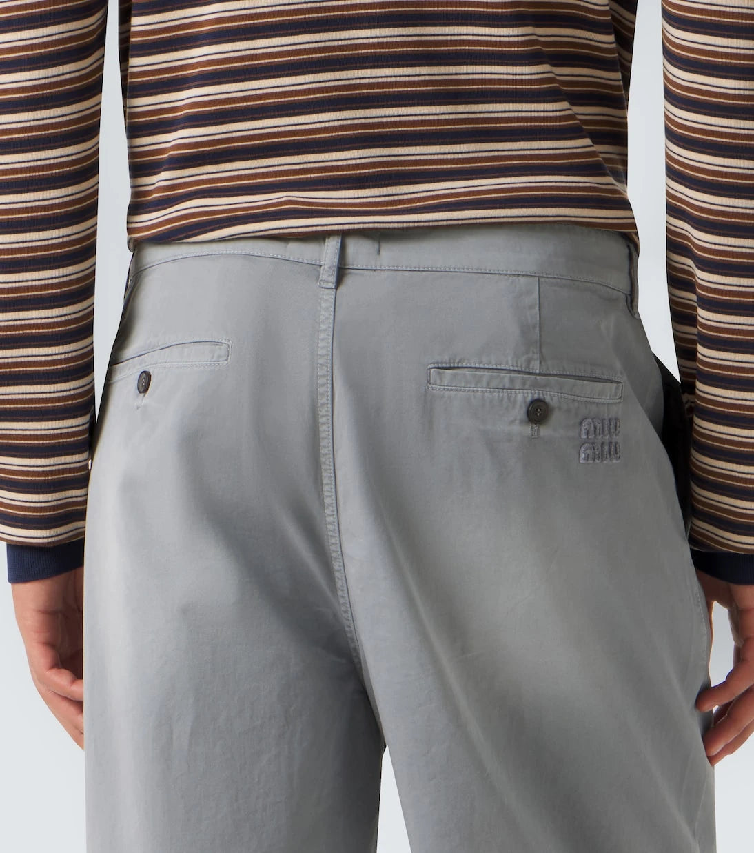 Miu Miu - Cotton twill wide-leg pants