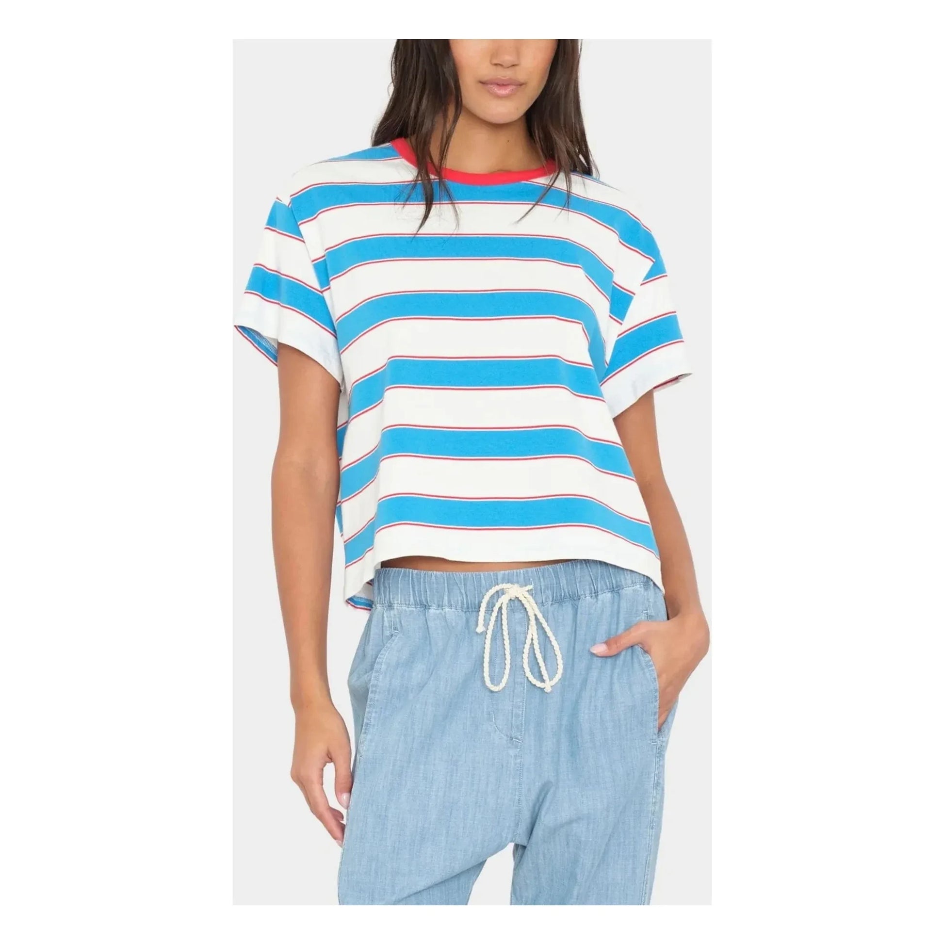 Xirena - Carter Stripes Cotton T-shirt | Blue
