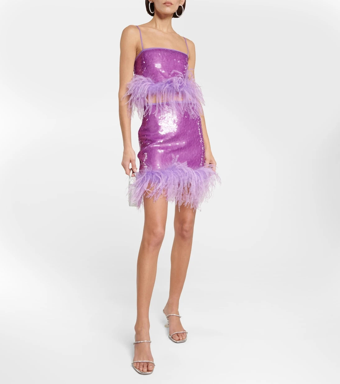 Giuseppe di Morabito - Feather-trimmed sequined miniskirt