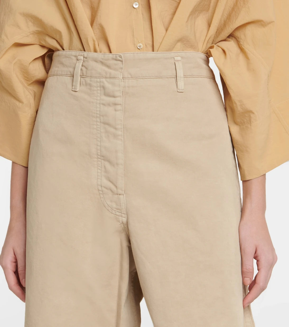 Lemaire - Cotton and linen cropped pants