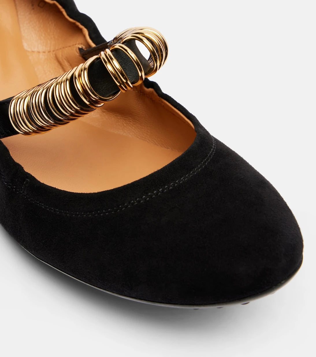 Tod's - حذاء ماري جين المسطح من جلد الشامواه